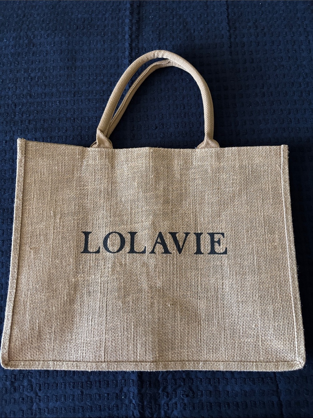 LOLAVIE Natural Beige Jute Tote Bag